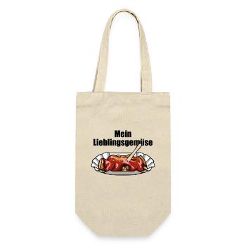 Currywurst - Mein Lieblingsgemüse - Fast Food - Geschenkbeutel für Flaschen - Natur - Vorne