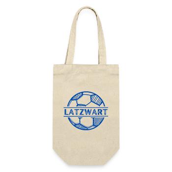 Latzwart- Baby Platzwart, Fußball, Junge, Mädchen - Geschenkbeutel für Flaschen - Natur - Vorne