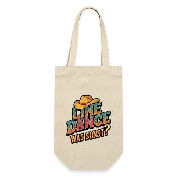 Line Dance Was sonst? Ich bin Line Dancer - Geschenkbeutel für Flaschen - Natur - Vorne
