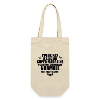 Je Suis Une Super Marraine Avec Un Cape - Sac à bouteille - nature - Devant