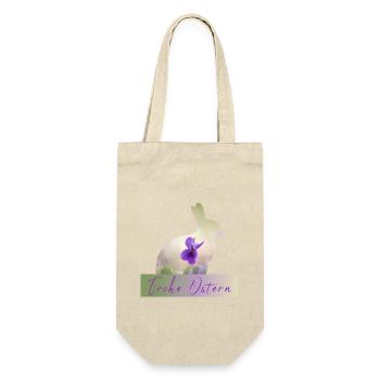 Frohe Ostern Hase - Geschenkbeutel für Flaschen - Natur - Vorne
