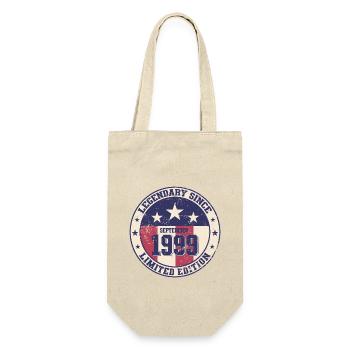25. Geburtstag Vintage September 1999 Jahrgang 99 - Geschenkbeutel für Flaschen - Natur - Vorne