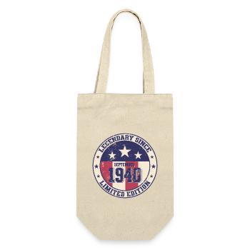 85. Geburtstag Legende September 1940 Jahrgang 04 - Geschenkbeutel für Flaschen - Natur - Vorne