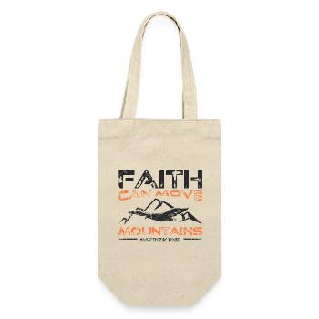 Faith can move Mountains, christliches Geschenk. - Geschenkbeutel für Flaschen - Natur - Vorne