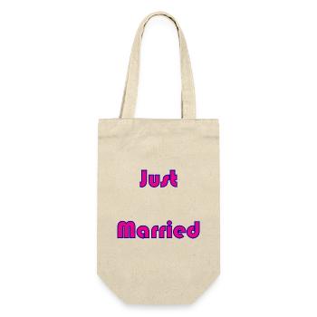 ICH HABE GERADE GEHEIRATET. Junggesellinnenabschied. HEILIGER VALENTINSTAG. PAAR - Geschenkbeutel für Flaschen - Natur - Vorne