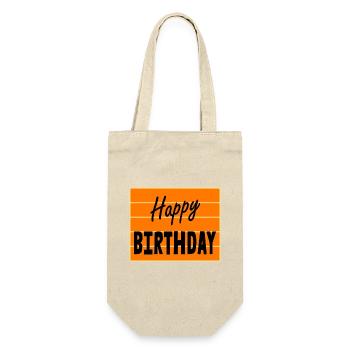 ALLES GUTE ZUM GEBURTSTAG. ALLES GUTE ZUM GEBURTSTAG. JAHRESTAG. - Geschenkbeutel für Flaschen - Natur - Vorne