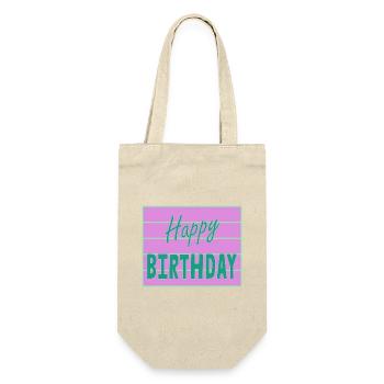 ALLES GUTE ZUM GEBURTSTAG. ALLES GUTE ZUM GEBURTSTAG. JAHRESTAG. - Geschenkbeutel für Flaschen - Natur - Vorne