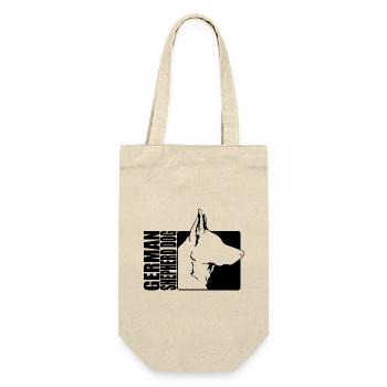 German Shepherd Dog Profil Hunde Hund Wilsigns - Geschenkbeutel für Flaschen - Natur - Vorne
