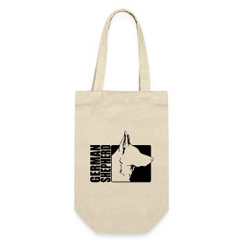 German Shepherd Profil Hunde Hund Hundesport - Geschenkbeutel für Flaschen - Natur - Vorne