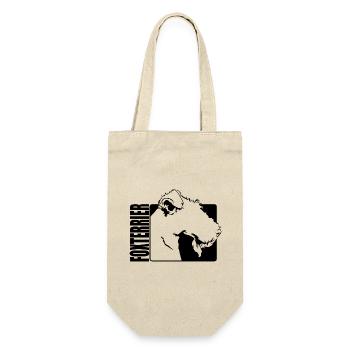 Foxterrier Profil Hunde Hund Wilsigns - Geschenkbeutel für Flaschen - Natur - Vorne