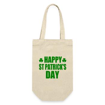 happy st patricks day - Geschenkbeutel für Flaschen - Natur - Vorne