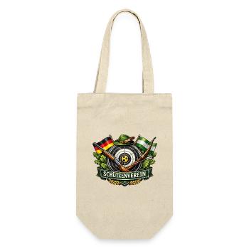 Schützenverein Emblem Zielscheibe - Geschenkbeutel für Flaschen - Natur - Vorne