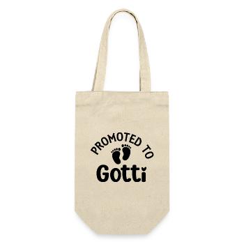Befördert zum Gotti Patentante Schweiz Taufgotti - Geschenkbeutel für Flaschen - Natur - Vorne