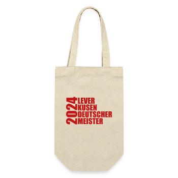 Leverkusen - Deutscher Meister 2024 - Geschenkbeutel für Flaschen - Natur - Vorne