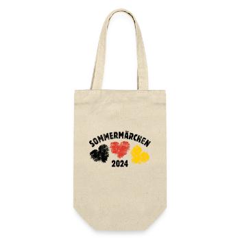 Sommermärchen 2024 Herz Deutschland - Geschenkbeutel für Flaschen - Natur - Vorne