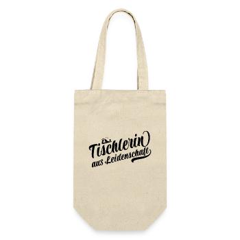 Tischlerin aus Leidenschaft, Motivation und Erfolg - Geschenkbeutel für Flaschen - Natur - Vorne