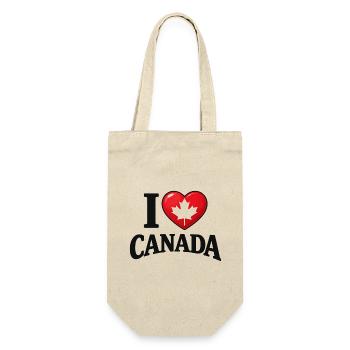 I Love Canada – Ahornblatt-Botschaft - Geschenkbeutel für Flaschen - Natur - Vorne