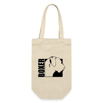Boxer Profil Hund Hunde Wilsigns - Geschenkbeutel für Flaschen - Natur - Vorne