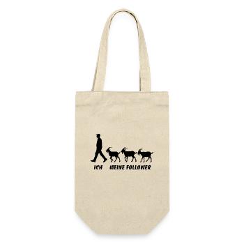 Ich Meine Follower Ziegen Züchter Landwirt Bauer - Geschenkbeutel für Flaschen - Natur - Vorne