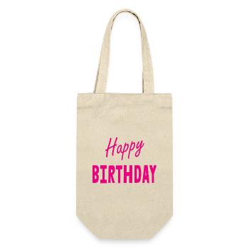 ALLES GUTE ZUM GEBURTSTAG. ALLES GUTE ZUM GEBURTSTAG. JAHRESTAG. - Geschenkbeutel für Flaschen - Natur - Vorne