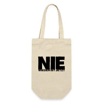 Nie wieder ist jetzt - Gegen Rechts, gegen Hetze - Geschenkbeutel für Flaschen - Natur - Vorne