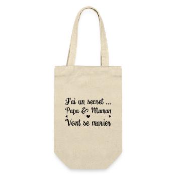 Enfant Futurs Maries Annonce Mariage-Papa et Maman - Sac à bouteille - nature - Devant