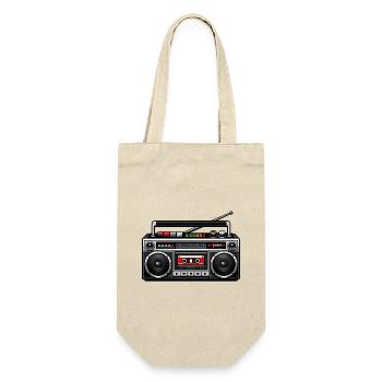 Retro Boombox Graphic - Gift Bag for Bottles - nature - Front