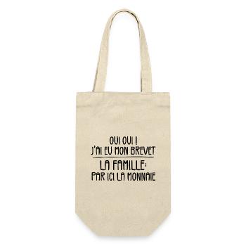 J'ai Eu Mon Brevet Des Collèges Drôle Graduation - Sac à bouteille - nature - Devant