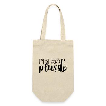 I'm 59 plus 1, middle finger 60th birthday - Gift Bag for Bottles - nature - Front