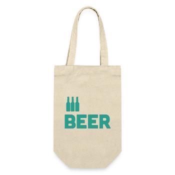 Bierliebhaber - Geschenkbeutel für Flaschen - Natur - Vorne