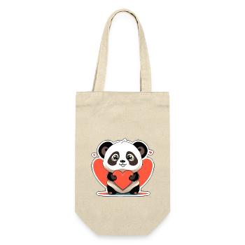 panda with heart - Gift Bag for Bottles - nature - Front