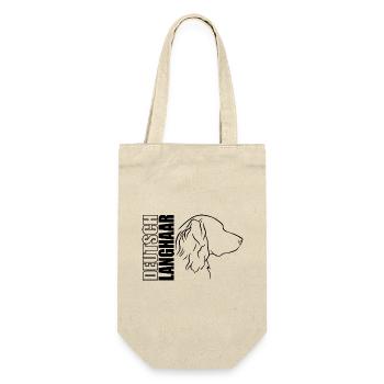 Deutsch Langhaar Profil Hunde Hund Wilsigns - Geschenkbeutel für Flaschen - Natur - Vorne