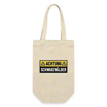 Achtung Schwarzwälder - Regionaler Spruch - Geschenkbeutel für Flaschen - Natur - Vorne