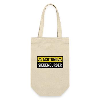 Achtung Siebenbürger - Regionaler Spruch - Geschenkbeutel für Flaschen - Natur - Vorne