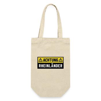 Achtung Rheinländer - Regionaler Spruch - Geschenkbeutel für Flaschen - Natur - Vorne