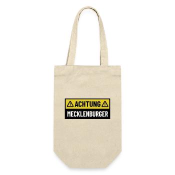 Achtung Mecklenburger - Regionaler Spruch - Geschenkbeutel für Flaschen - Natur - Vorne