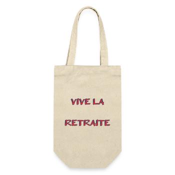 RETRAITE. RETRAITE. RETRAITEE. SENIOR. MAMIE. PAPY - Sac à bouteille - nature - Devant