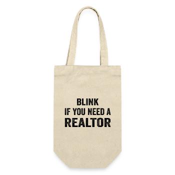 Blink If You Need A Realtor Real Estate Agent - Gift Bag for Bottles - nature - Front