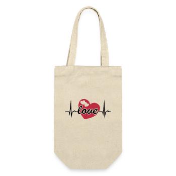 ECG Curve - Heart Curve - Valentine's Day - Love - Gift Bag for Bottles - nature - Front