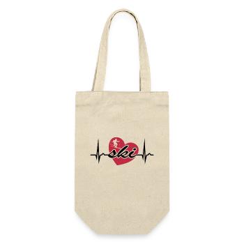 ECG curve - heart curve - pulse - skiing - Gift Bag for Bottles - nature - Front