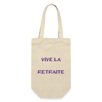 RETRAITE. RETRAITE. RETRAITEE. SENIOR. MAMIE. PAPY - Sac à bouteille - nature - Devant