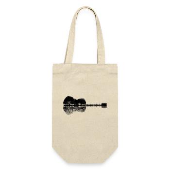 akustische Gitarre - Waldsee - Natur - Spiegelung - Geschenkbeutel für Flaschen - Natur - Vorne