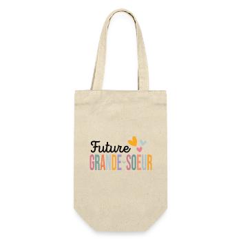 Die große Schwester in spe, die ich sein werde - Geschenkbeutel für Flaschen - Natur - Vorne