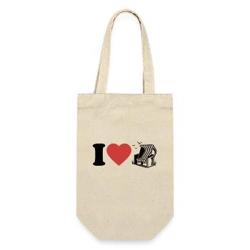 I Love Beach Chair - Heart - Hobby - Gift Bag for Bottles - nature - Front