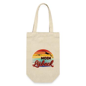 Moin Lübeck with seagull in retro style - Gift Bag for Bottles - nature - Front