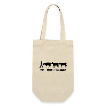 Ich Meine Follower Kühe Landwirt Bauer - Geschenkbeutel für Flaschen - Natur - Vorne