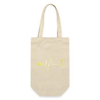 Razor Blade Pulse Heart Love - Gift Bag for Bottles - nature - Front