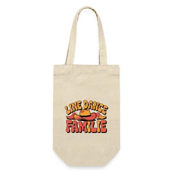 Line Dance Familie. Die ganze Familie tanzt - Geschenkbeutel für Flaschen - Natur - Vorne