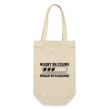 Rugby, Humour Sport, Idée Cadeau Sportif Original - Sac à bouteille - nature - Devant