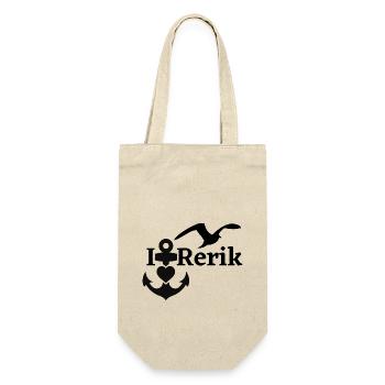 Rerik-Ich liebe Rerik mit Anker Herz & Möwe-Ostsee - Geschenkbeutel für Flaschen - Natur - Vorne